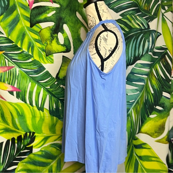 INC International Concepts Small Sky Blue Halter Cold Shoulder Casual Office Top - Picture 5 of 9